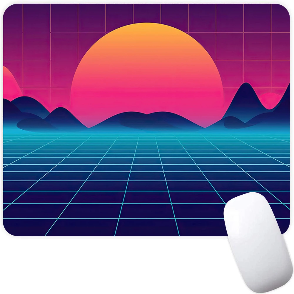 Alas Mouse Gaming Kecil Alas Mouse Komputer PC Alas Mouse Gamer Alas Mouse Laptop Alas Mouse Neon Retrowave Synthwave Seni Alas Meja