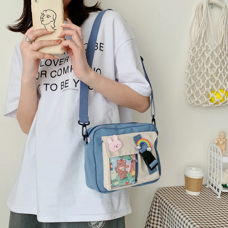 Female Canvas Bag Cartoon print Messenger Bags For Women Student Cute Girl Shoulder Bag Ladies Shopping Handbag Crossbody bag