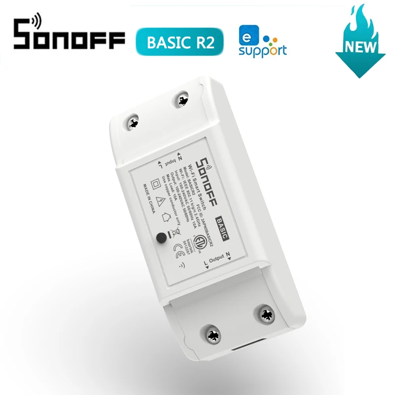 

SONOFF Basic R2 10A Wifi DIY Smart Wireless Remote Control Switch eWeLink Smart Home Light Module Work with Alexa Google Home