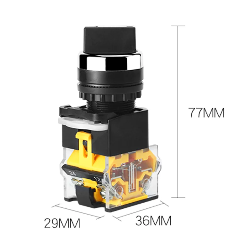 Imagem -03 - Auto-travamento Autorestauração Interruptor de Botão La3811x2 20x3 Posições Interruptores Rotativos Parafusos 10a400v Interruptor de Botão de Alimentação 10pc 22 mm