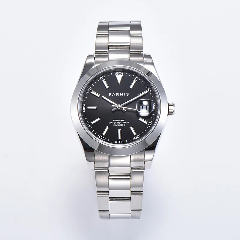 

Parnis 39mm sapphire Black dial sapphire glass date Miyota 8215 Automatic movement Men's Watch