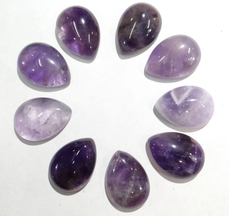 

50pcs Crystal Natural Stone Water Drop CAB Cabochon 13*18mm no hole amethysts beads for Jewelry making pendant Accessories