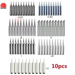 10pcs Soldering Iron Tip 900M T Diamagnetic Copper Lead-free Solder Tip 0.8D/0.5C/1C/LB/B/I/K Soldering Station