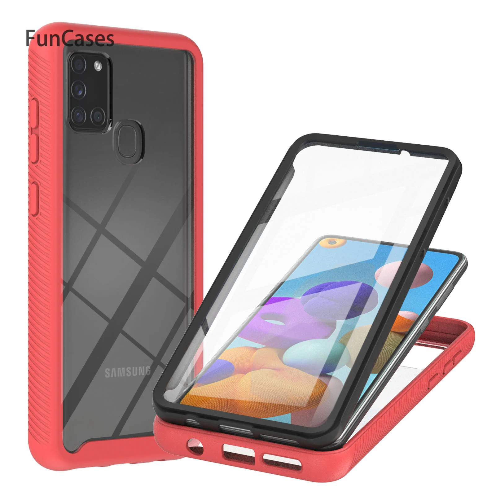 Transparent Back Cover Screen Protector Phone Shell For cellular Samsung A21S Pouch  Telofon Samsung Galaxy A217F Mirror Cases