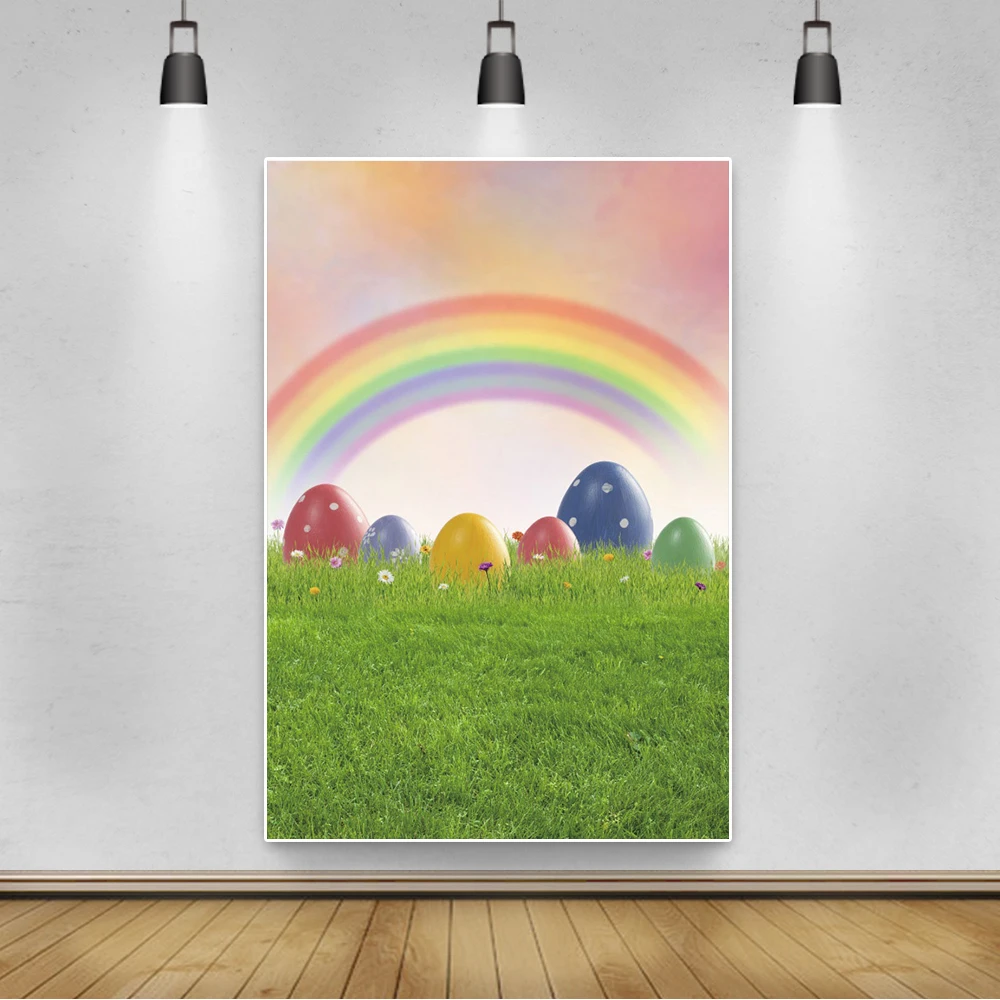 Yeele الربيع بيض عيد القيامة العشب الأخضر الزهور قوس قزح التصوير خلفية التصوير الديكور خلفيات للصور استوديو