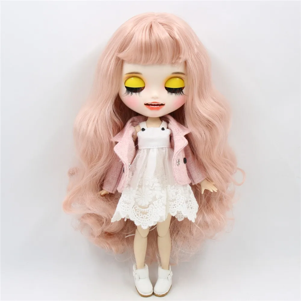 ICY DBS blythe doll outfit jecci five bjd neo abito bianco abito cappotto rosa vestiti giocattolo