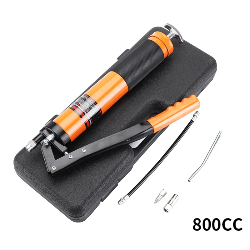 

800cc double rod aluminum alloy grease gun 500cc chain type transparent tube manual grease gun oil pump