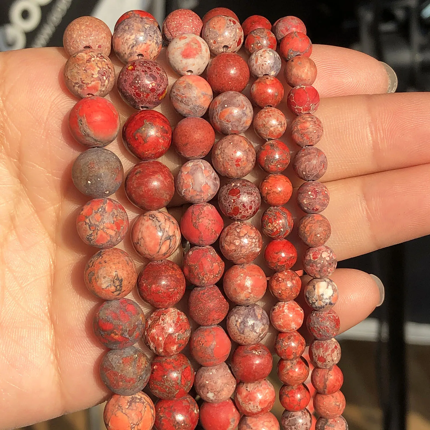 Orange Red American Turquoises Howlite Stone Beads Natural Minerals Beads For Jewelry Making DIY Bracelet Accessories 15''Inches
