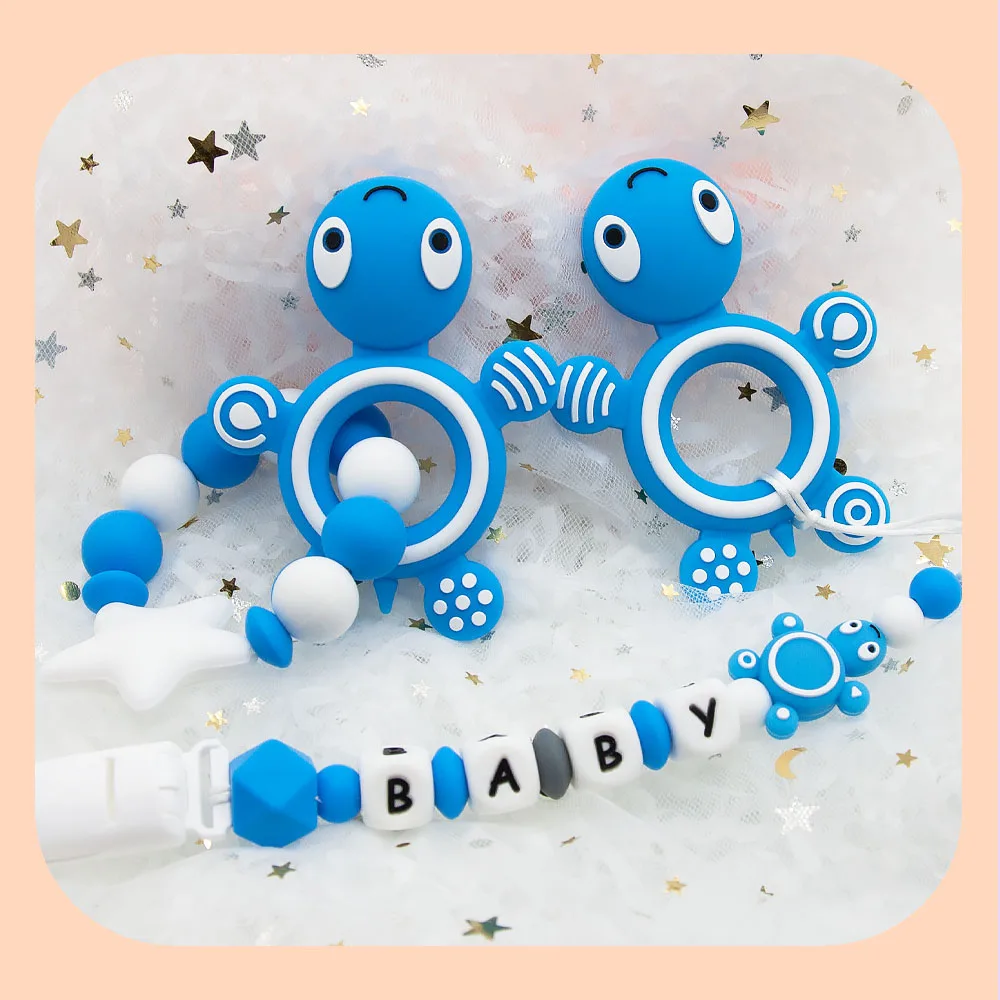 Cute-idea-Perles de Tétine en Silicone pour Bébé, Mini Tortue de Dessin Animé, Jouets d'Allaitement, Cadeau, 1 Pièce