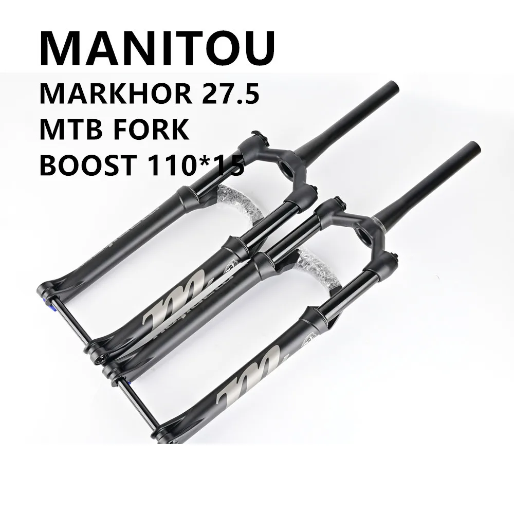 Manitou MARKHOR Bicycle Fork 27.5 29 inches Mountain MTB air Bike Fork Matte Black Suspension QR 100*9MM and BOOST M30 110*15MM