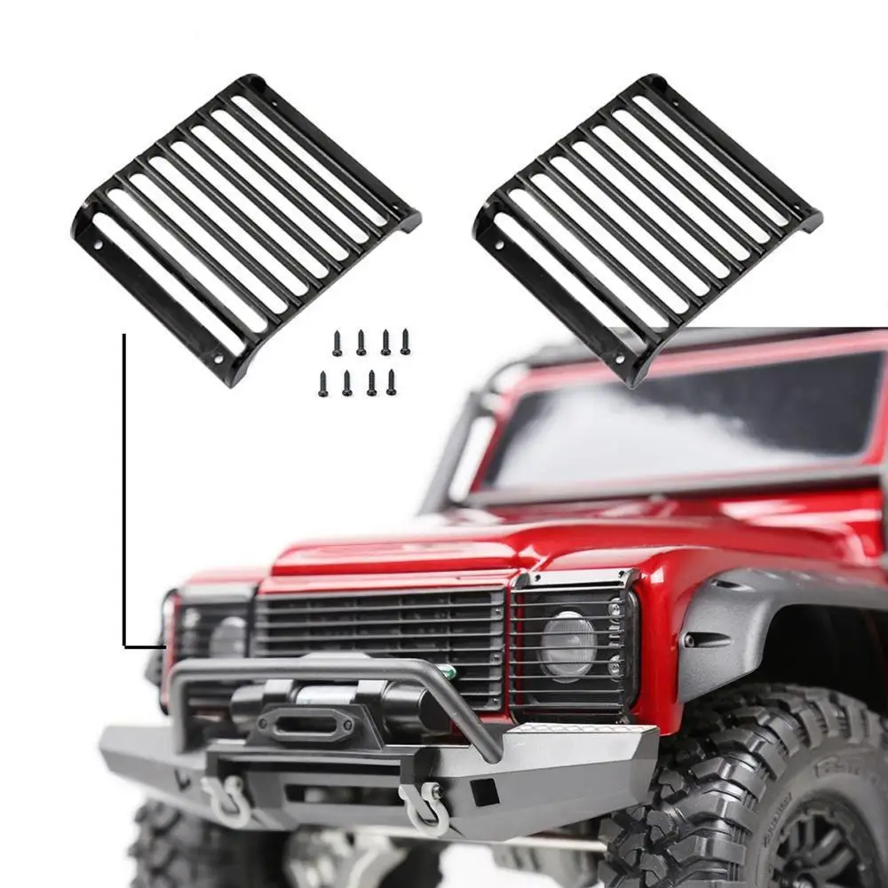 

2pcs Trx4 Metal Front Lamp Guards Headlight Cover Guard Grille For 1/10 Rc Crawler Car Trax Trx-4 Defender