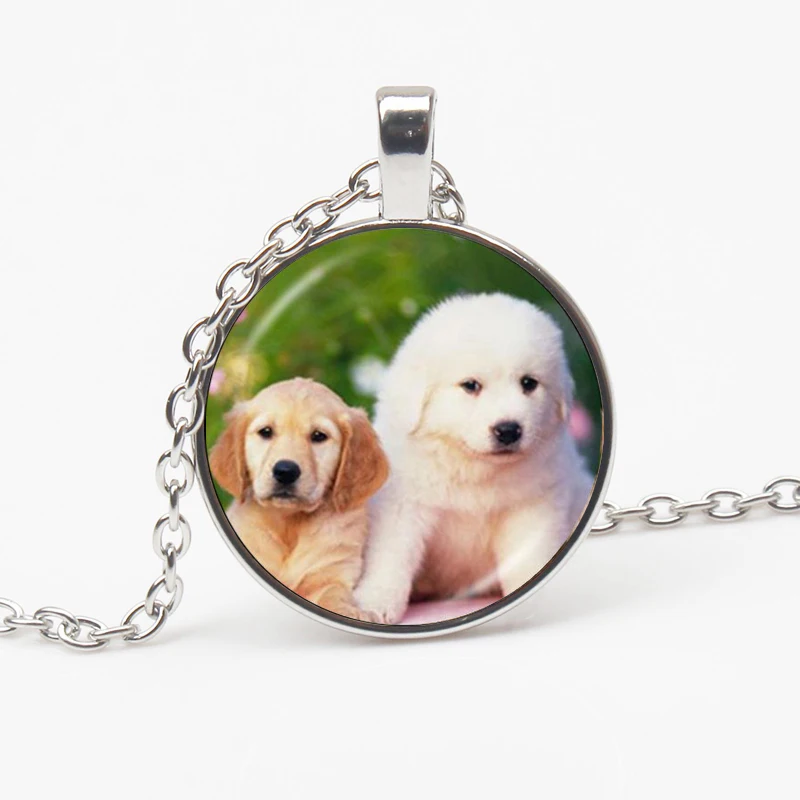 New Cute Pug Necklace Dog Jewelry Glass Dome Pendant Cute Puppy Sweater Chain Statement No Neck Animal Lover Gift Choker
