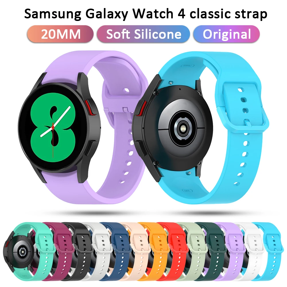 

20mm color Silicone Band Straps For Samsung Galaxy watch 42MM Smartwatch Wristband Galaxy Watch4 Classic 46 42mm/Watch 4 40 44mm