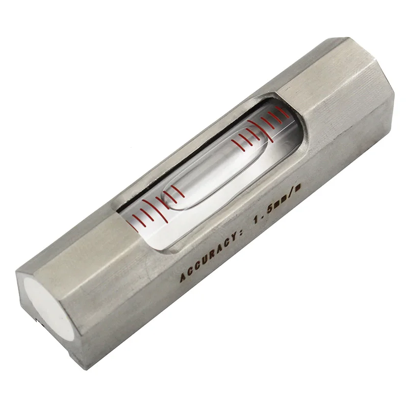Haccury Mini Bar tipo Bolha de Nível de Espírito Mini Bolha de Nível de Aço Inoxidável para Máquina Ferramenta Comprimento 84 mm