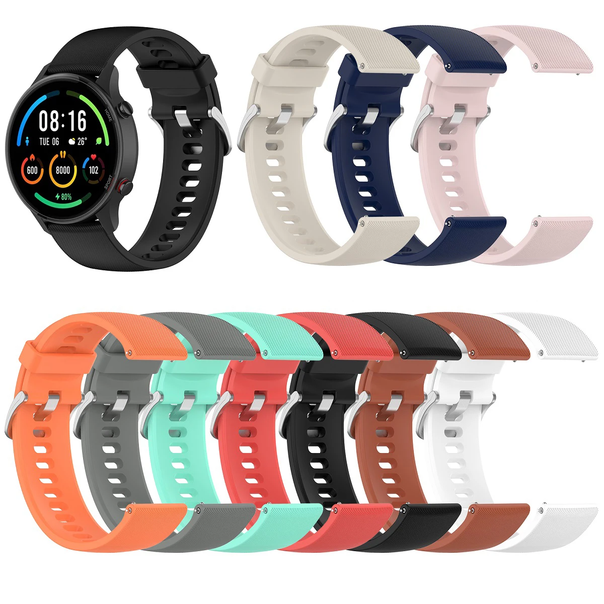 Esporte silicone pulseira substituível para xiaomi mi relógio cor esportes edição ajustável banda para mi relógio cor pulseira pulseiras