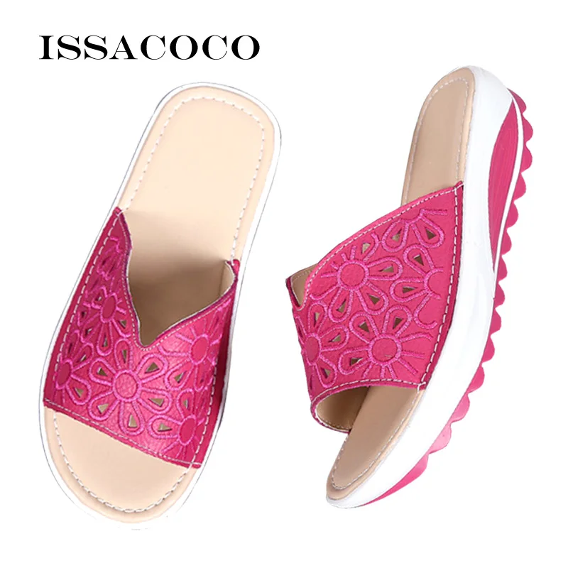 Women's Summer Luxury Casual Leather Sandals Shoes Footwear Ladies's Flats Pumps Females Wedges Designer Shoes Sandels For Women