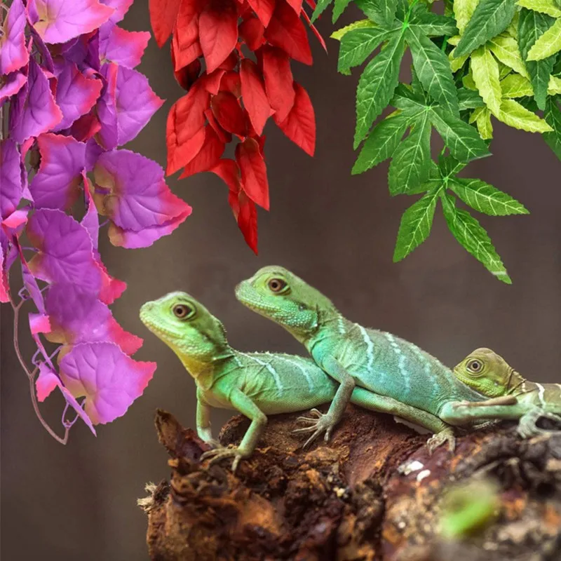 Reptiles Amphibians Habitat Décor Synthetic Resin Pet Vine Bendable Jungle Climber Reptile Pet Supplies