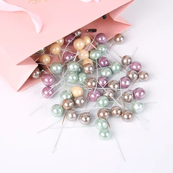 50/200Pcs Artificial Flower Plastic Berry Color Cherry Pearlescent Stamen Wedding Decoration Home Decor DIY Handmade Accessories