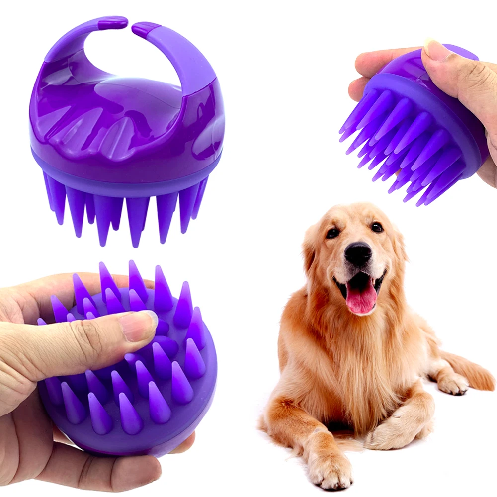 

Soft Silicone Head Pet Dog Bath Brush Cat Dog Fur Grooming Massaging Massage Brush Comb Dog Cleaning Tool Pet Supplies