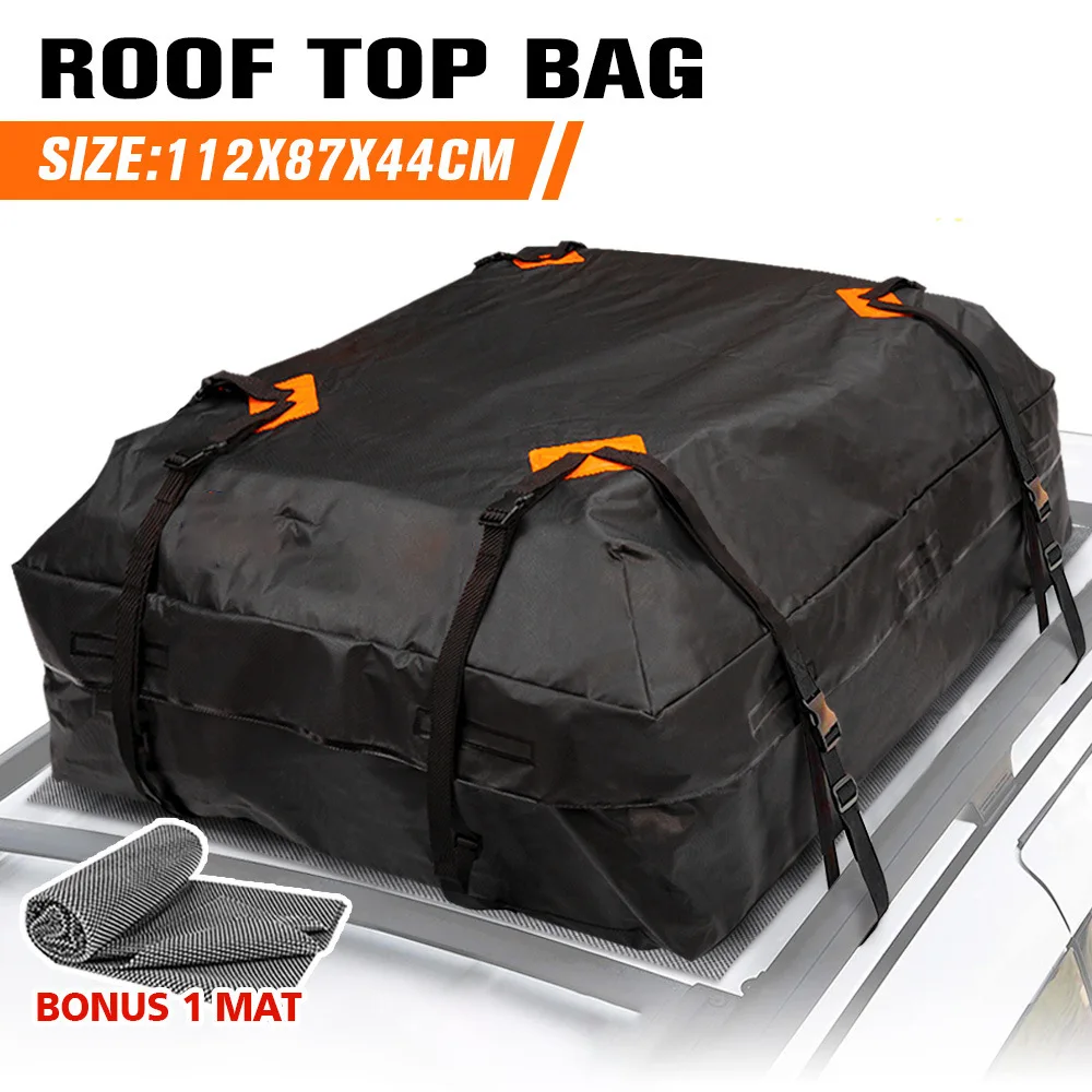 

112X84X44cm Waterproof Car Cargo Roof Bag Waterproof Rooftop Luggage Carrier Black Storage Travel Rooftop Bags SUV Van For Cars