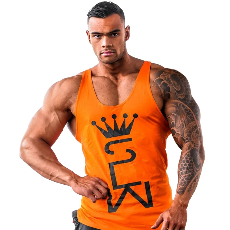 Men Tank Top Gym Workout Singlet Sleeveless Blouse Stringer Tank Tops Bodybuilding Show Muscle