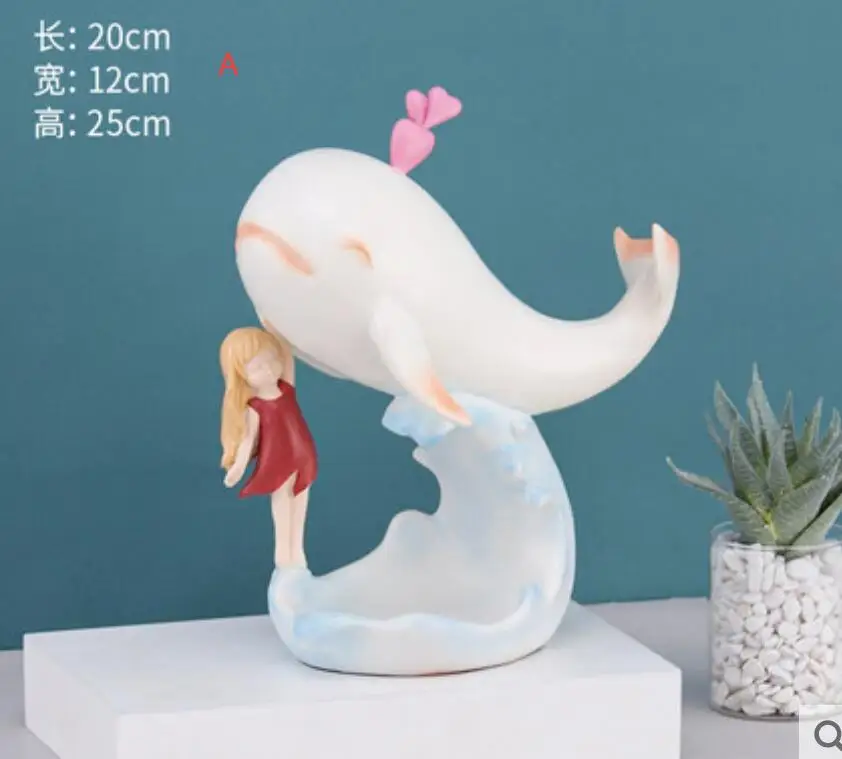 

New Resin Nordic fairy tale cute girl sculpture desktop home creative bedroom room decoration