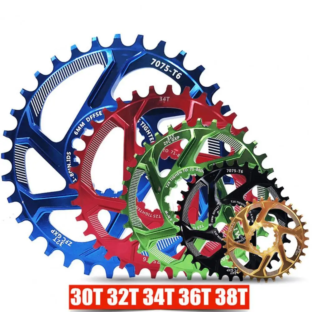 

104BCD Round Narrow Wide Chainring MTB Mountain bike bicycle 104BCD 30T 32T 34T 36T crankset Tooth plate Parts Offset 6mm