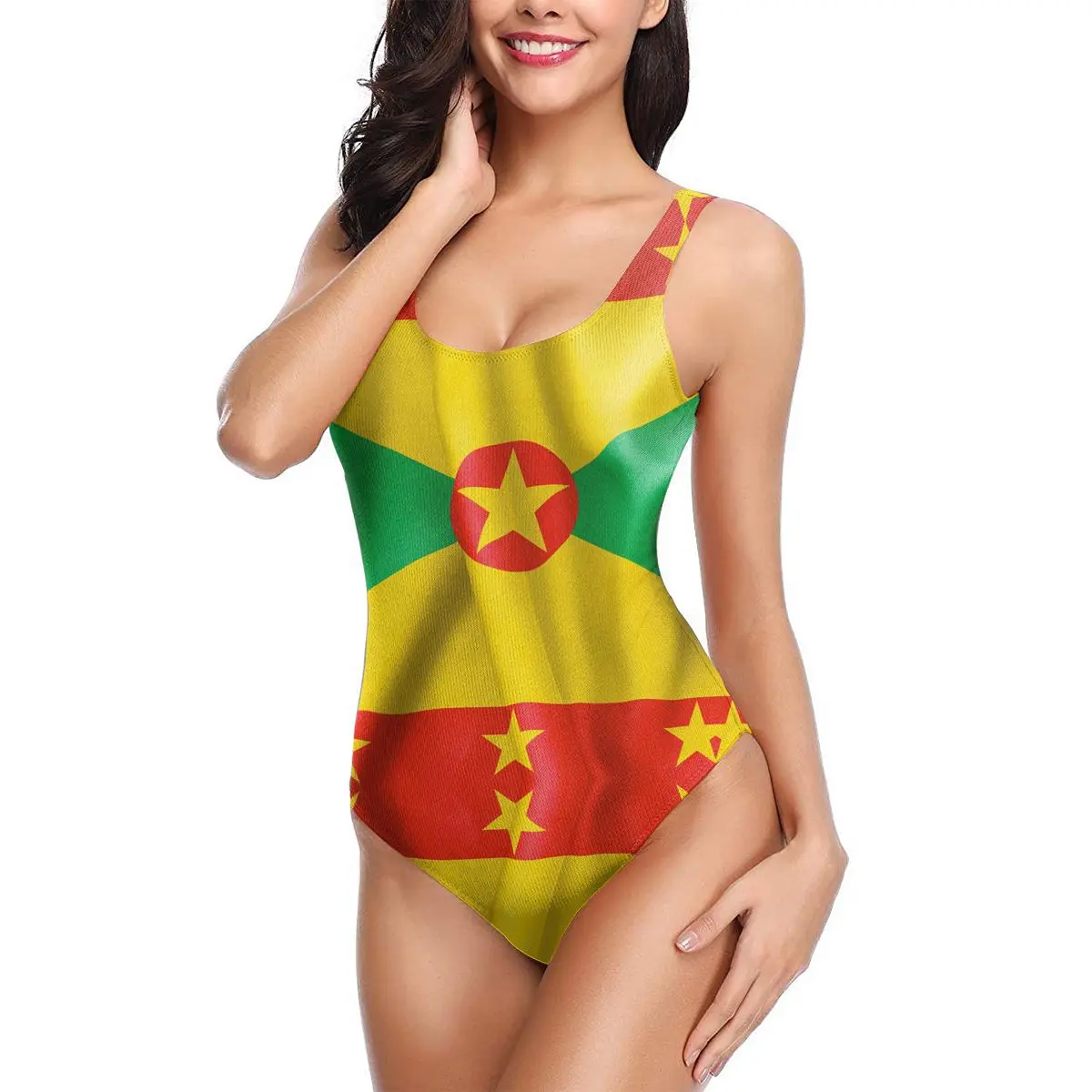 Bikinis con bandera de Granada, bañador sexy para mujer, traje de baño de cintura baja, suave, ropa de playa para SPA M3