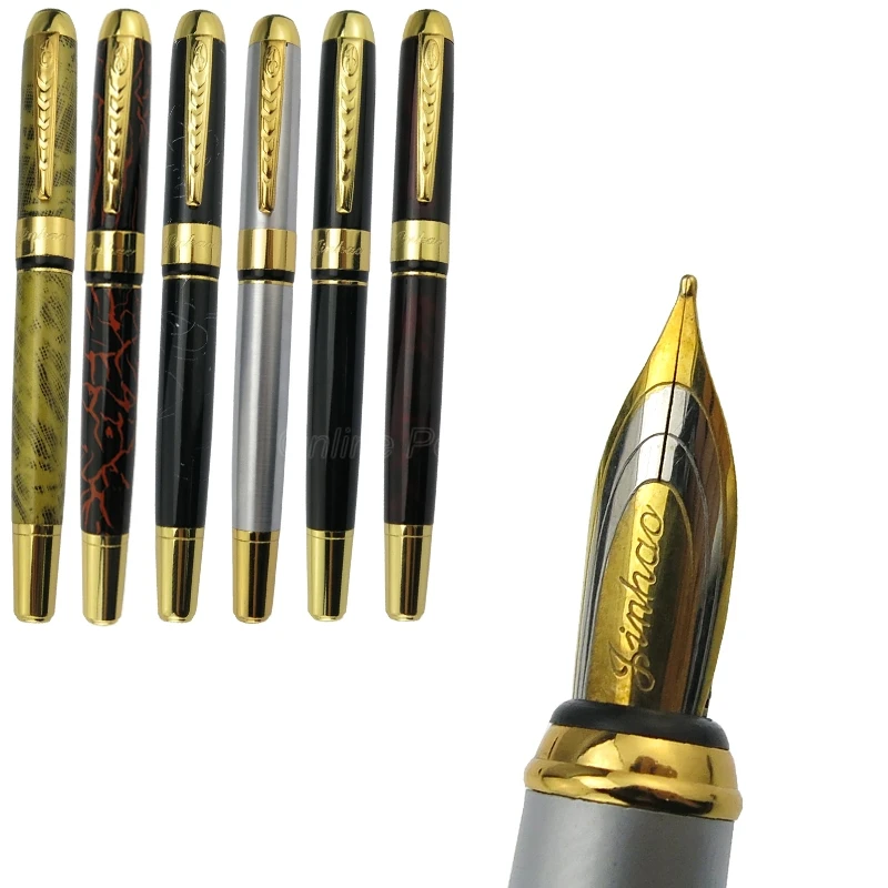 Jinhao 250 Vintage Fountain Pen Metal Fine Nib 18KGP Silver & Gold Trim Multicolor Writing Ink Pen For Office Home School