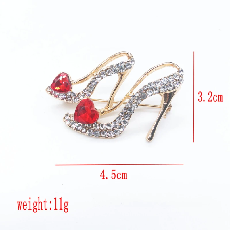 Broches de Chaussures de Princesse à Talons Hauts en Clip et Strass, Breloque pour Femme