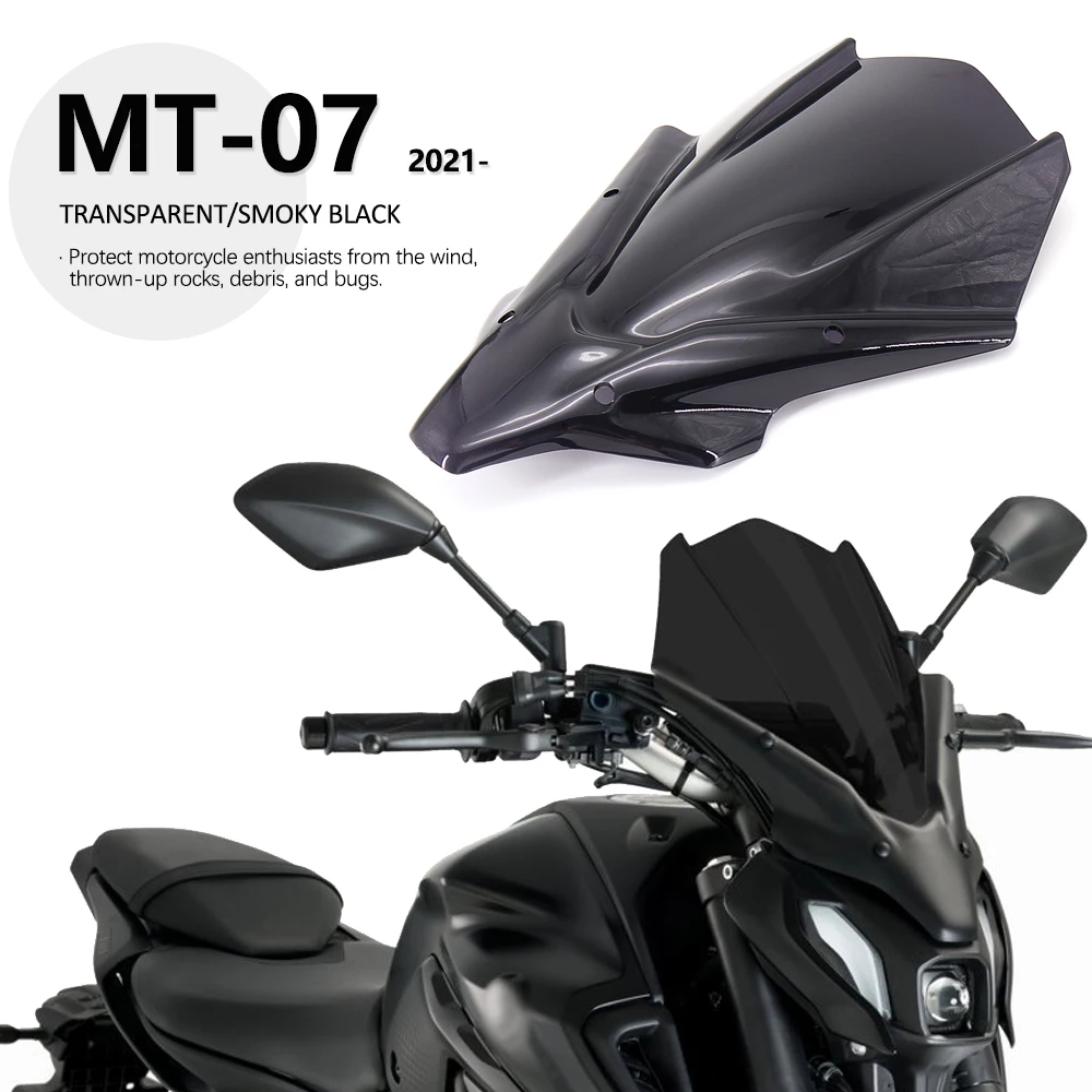 New For Yamaha MT-07 2021- MT07 MT 07 mt07 Motorcycle Accessories Windscreen Windshield Deflector Protector Wind Screen