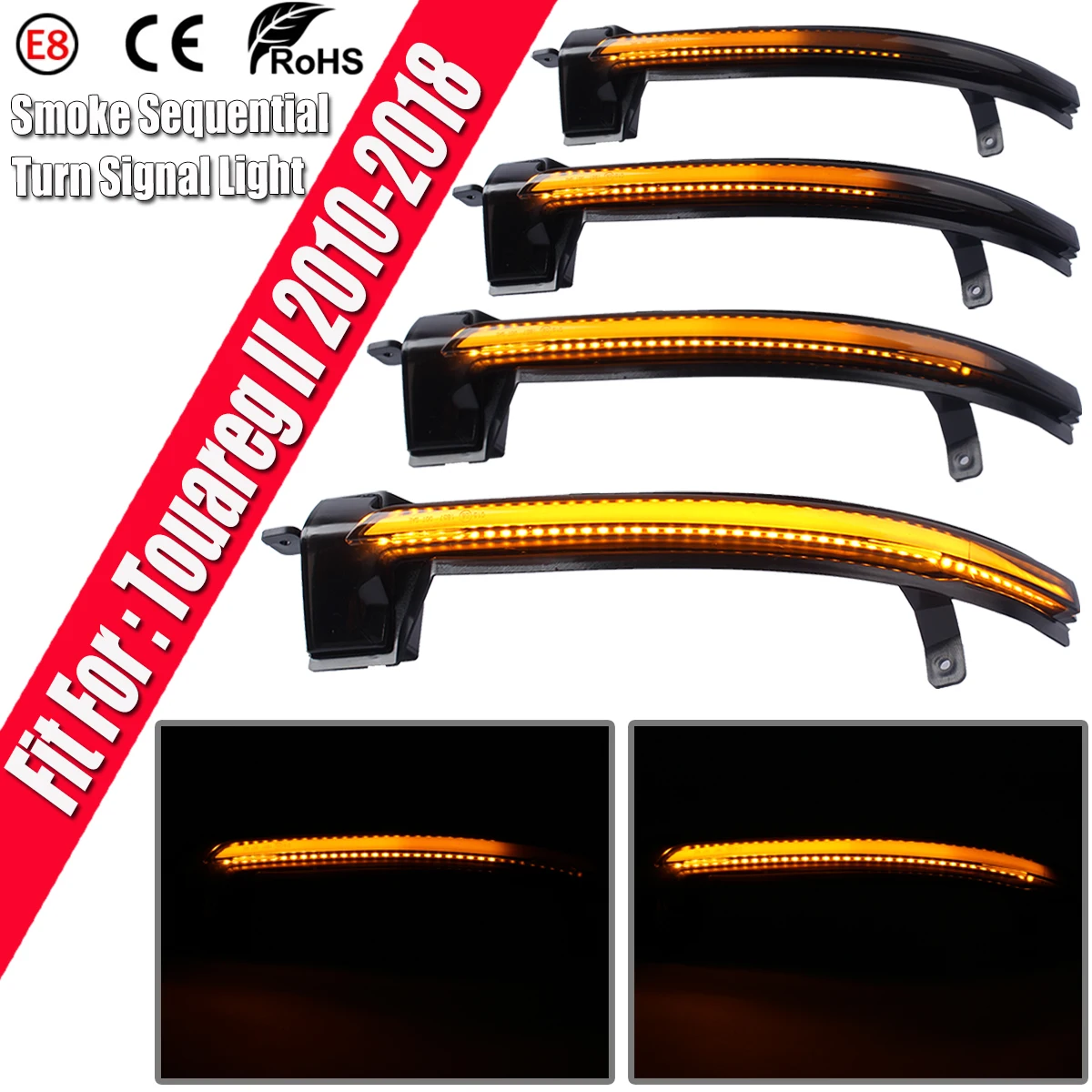 

Pair Sequential Led Wing Mirrors Turn Signal Light Indicator Repeater Lamp For VW Touareg II 7P6949101 7P6949102