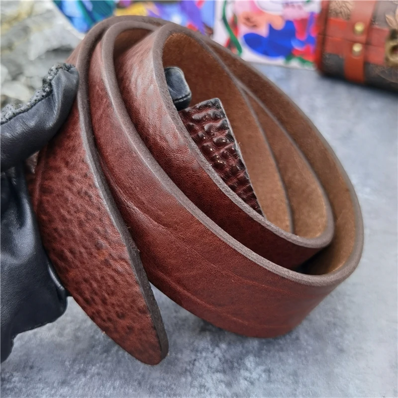 Retro Cowboy Western Riemen Brede Top Dikke Lederen Mannen Riem Zonder Gesp Cinturon Mujer Heren Lederen Riemen Zonder Gespen SP21