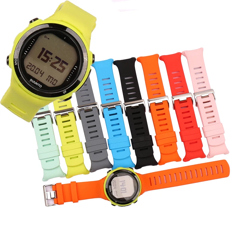 

Silicone strap male pin buckle watch accessories suitable for Suunto D4 D4i Novo outdoor sports diving watch strap female band