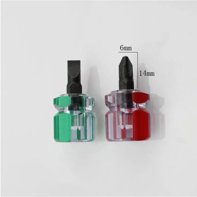 Mini Portable Screwdriver Red Green Flat Head Radish Head Screw Driver For Car Repair Emergency Manual Repair Tools