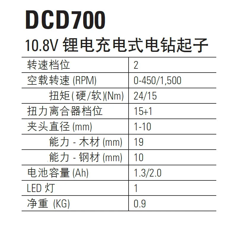 DEWALT DCD700 For lithium electric drill pistol drill household multi-function electric screwdriver No battery no charger