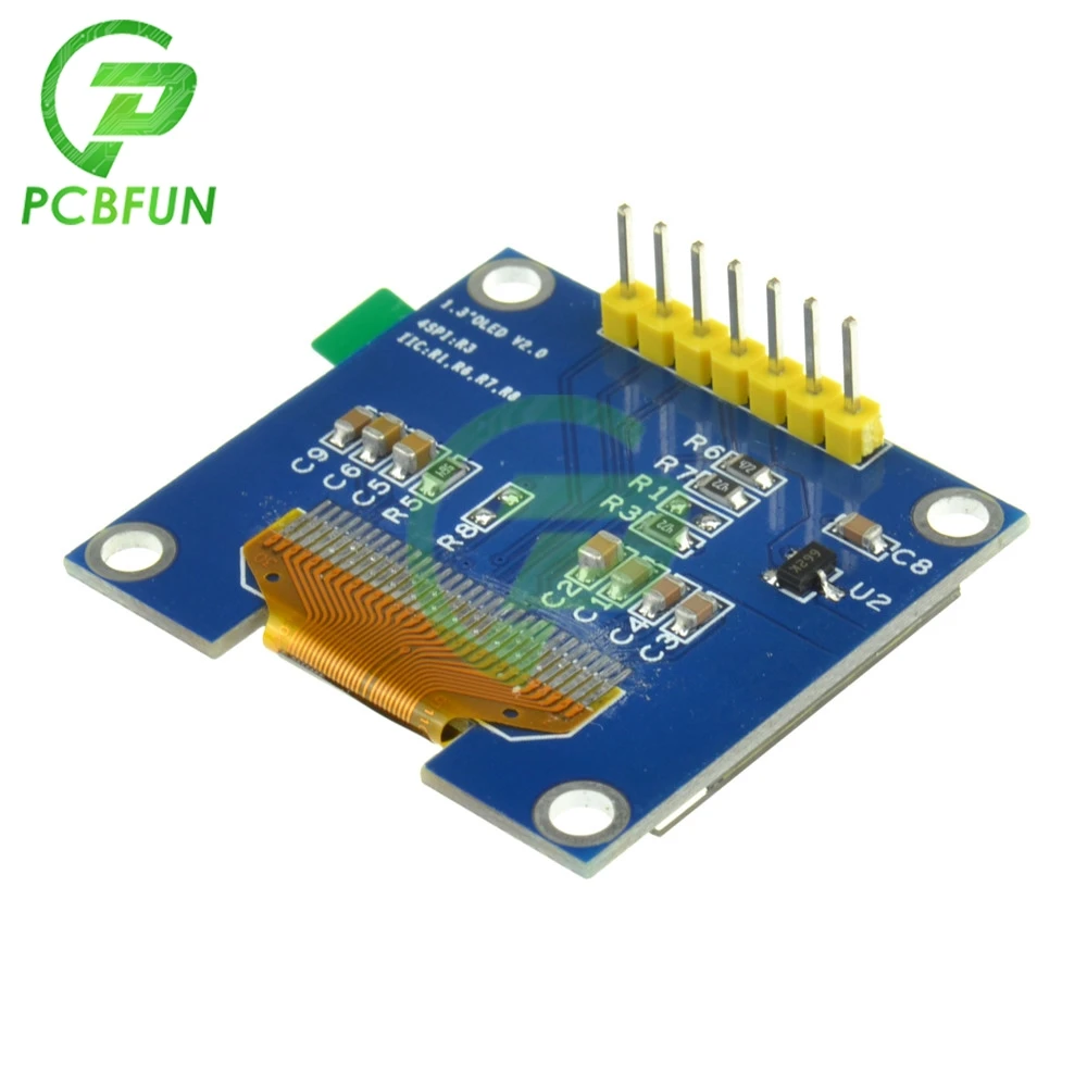 Módulo de exibição led para arduino, 1.3 "cor branca x64 1.3 polegadas oled lcd módulo de exibição para arduino" iic spi comunicar-30 segundos c driver sh1106 ic 3v-5v