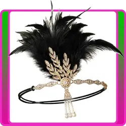 1920s 20s Great Gatsby Headband Vintage Bridal Flapper Costume Accessory