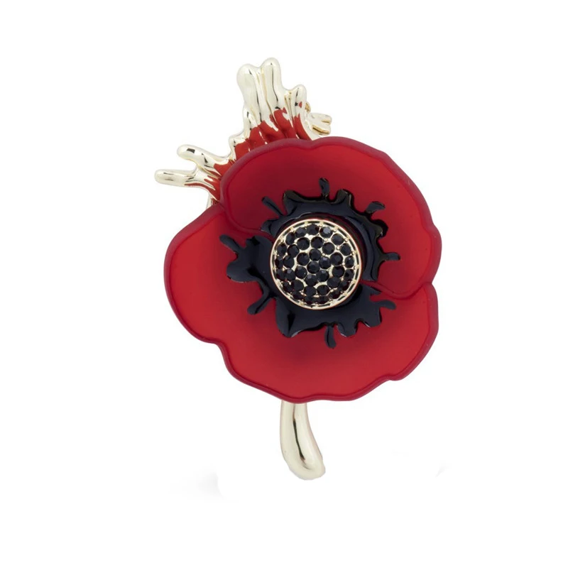 

Commemorative Brooches Epaulettes Red Poppy Flower Corsage British Princess Kate Brooch Jewelry Woman Broch Pin Fashion New