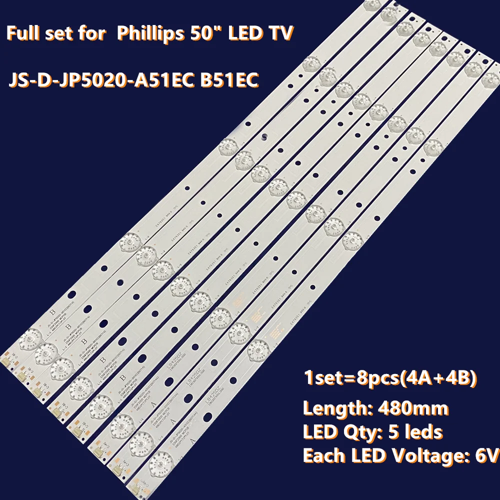 

New 8PCS/lot For 50" LCD TV JS-D-JP5020-A51EC JS-D-JP5020-B51EC E-50F2000 D50-F2000 MCPCB LD-50SF6015BT JS D JP5020 A51EC B51EC