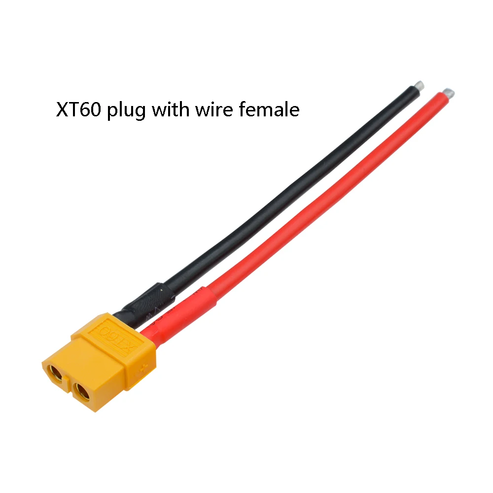 10cm 1 para baterii XT60 męski wtyk żeński z silikonem 14 drut AWG dla 7.4v 11.1v 14.8v 22.2v baterii