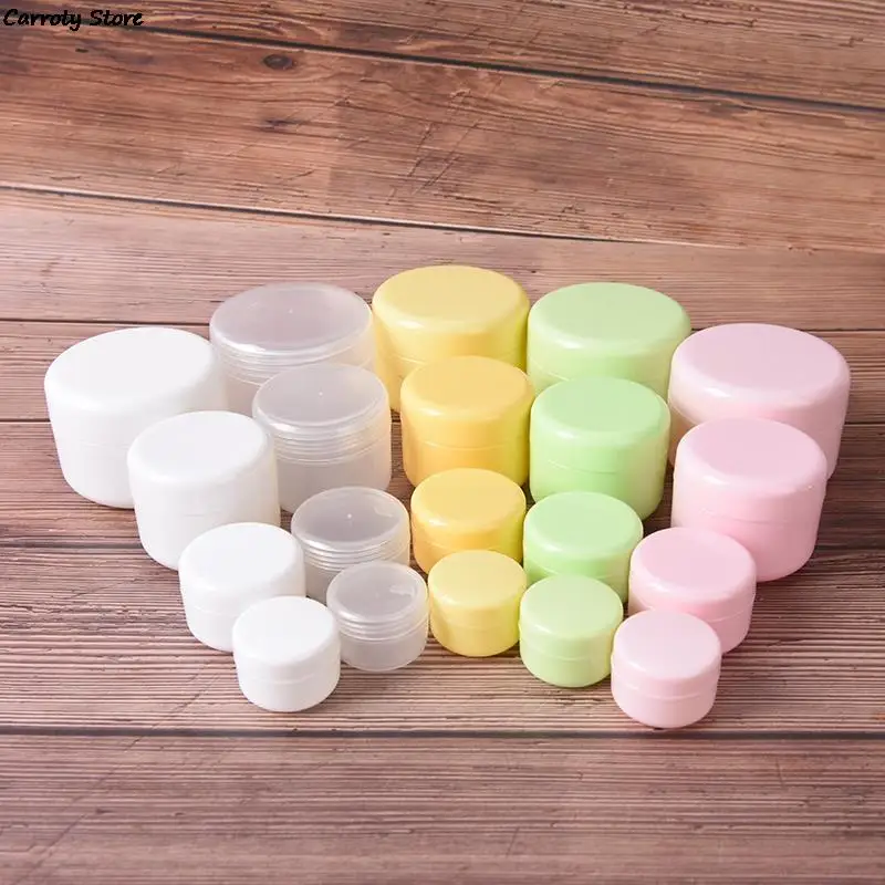 Plastic Portable Cosmetic Travel Empty Jars Pots Makeup Cream Liquid Moisturizer Lip Balm Container Pocket 10g 20g 50g 100g