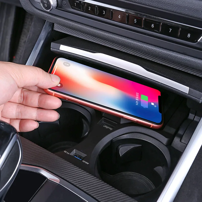 

For BMW 3/4 Series G20 G28 G22 2020-21 Wireless Phone Charging Plate With NFC Card Key Car Fast Wireless Charger Car Accessories