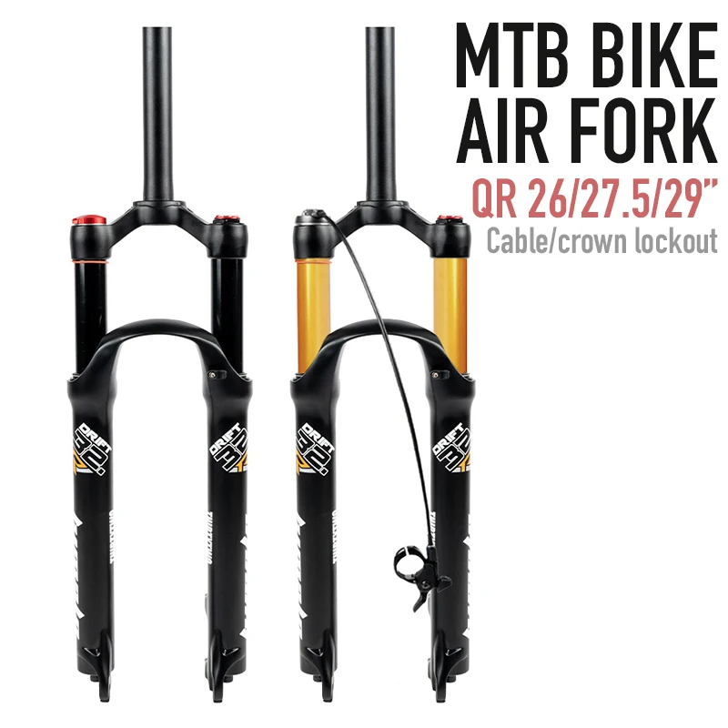 

MTB Mountain Bike Suspension Air Fork 26/27.5/29 QR Magnesium Stanchion Axle Width 110 Bicycle Shock Absorber with Lockout