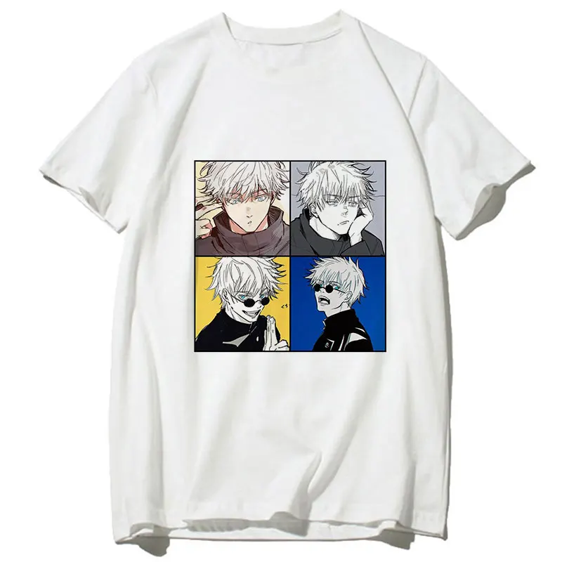 Jujutsu Kaisen Shirt Kawaii Anime print ladies T-shirt casual basics O-collar white shirt short sleeve ladies T-shirt,Drop Ship