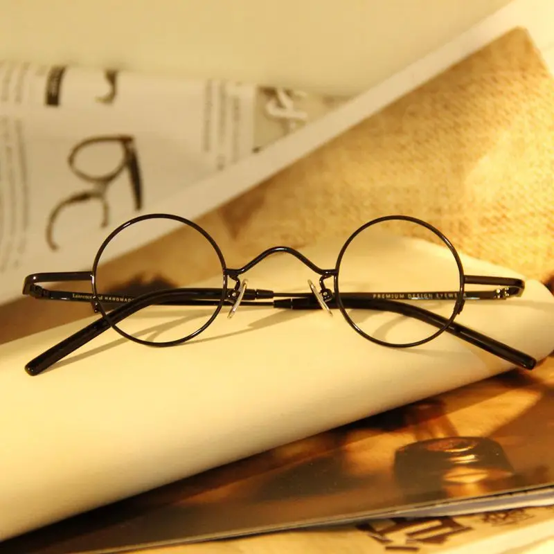 BETSION Super Small 34mm Round Eyeglass Frames Women Men Reading Glasses Optical Glasses Retro Reading Mirror Eyewear