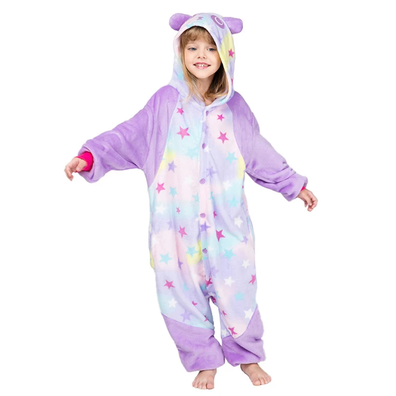 JYBIENBB Kigurumi Onesie Kids Unicorn Pajamas For Children Animal Cartoon Sleepers Baby Costume Winter Boy Girl Licorne Jumspuit