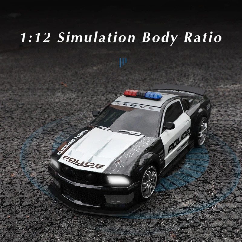 RC Car 1:12 Remote Control Mustang Police Car Kid Wireless Remote Control Car Gift Stunt Drift Electric Car Model Toys for Boys