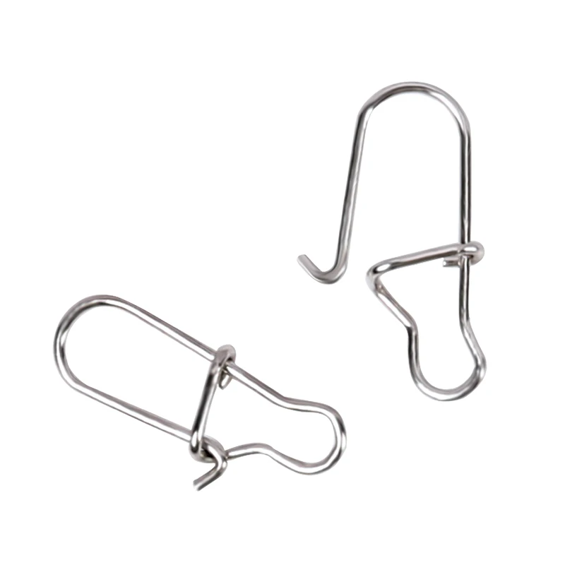 TSURINOYA Stainless Steel Fishing Snaps 50PCS Fastlock Clips Safety Pin Connector Accessories Tackle for Lures Hooks