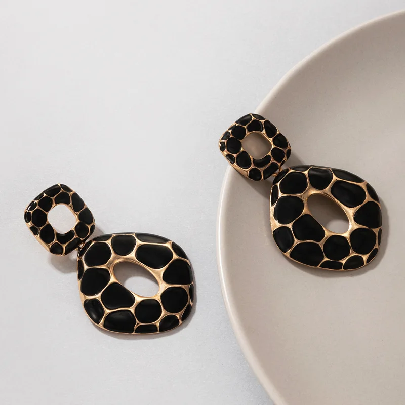 Earrings 2021 Trend New Boho Fashion Earrings For Women Cool Stuff Personality Square Leopard Print Geometry Vintage Jewelry